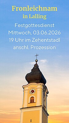 Banner Fronleichnamsprozession in Lalling