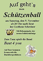 Logo Schützenball bei den Buchbergschützen in Reut im Gasthaus Schreiner