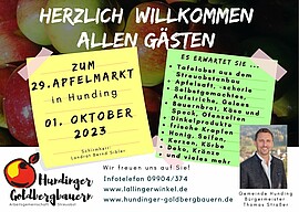 Banner 29. Apfelmarkt Hunding