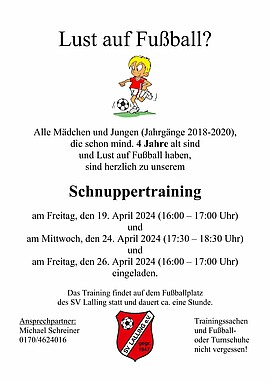 Banner Schnuppertraining