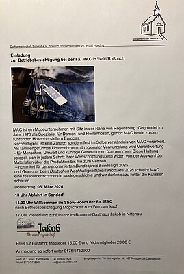 Banner Betriebsbesichtigung MAC Jeans 