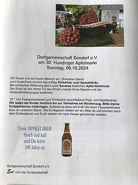 Banner Apfelmarkt und Dinkelbier