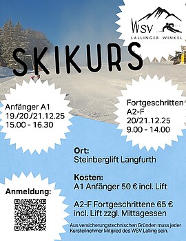 Banner Kinderskikurse WSV Lalling